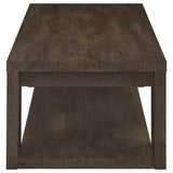 Pavone 2-Piece Coffee and End Table Set with Open Shelves Dark Rustic Mango view 12