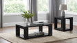 Pavone 2-Piece Transitional Coffee and End Table Set with Shelves Black from Decor Furniture