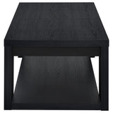 Pavone 2-Piece Transitional Coffee and End Table Set with Shelves Black view 12