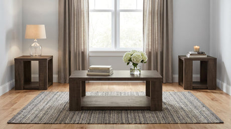 Pavone 3-Piece Coffee and End Table Set with Open Shelves Dark Rustic Mango from Decor Furniture