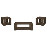 Pavone 3-Piece Coffee and End Table Set with Open Shelves Dark Rustic Mango view 2