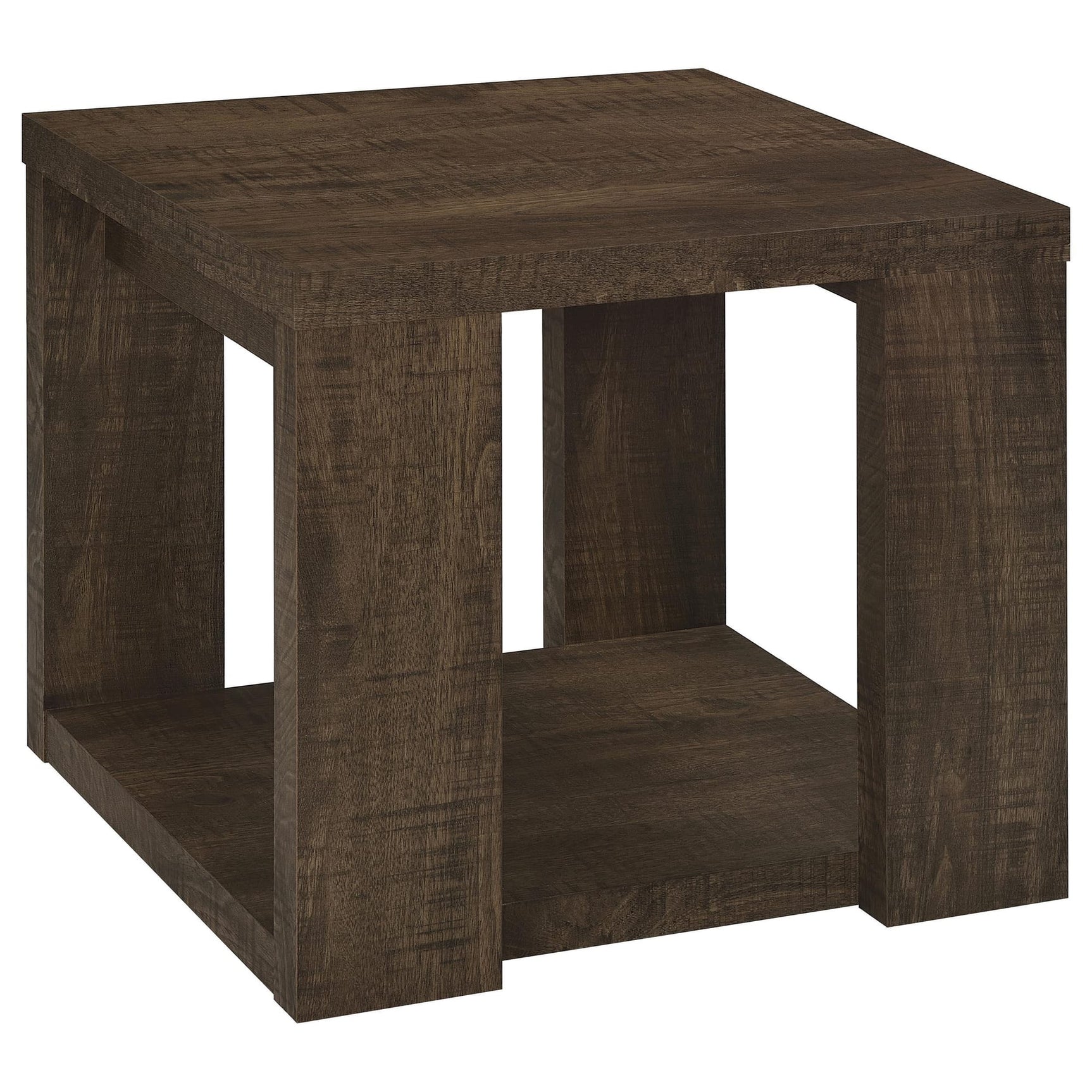 Pavone 3-Piece Coffee and End Table Set with Open Shelves Dark Rustic Mango view 3