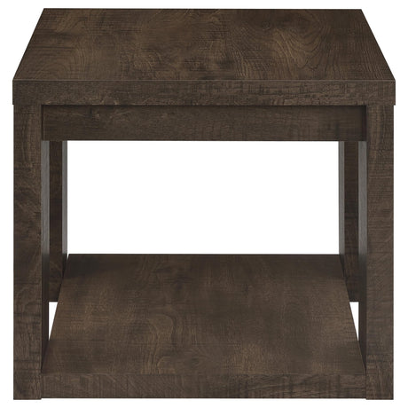 Pavone 3-Piece Coffee and End Table Set with Open Shelves Dark Rustic Mango view 6