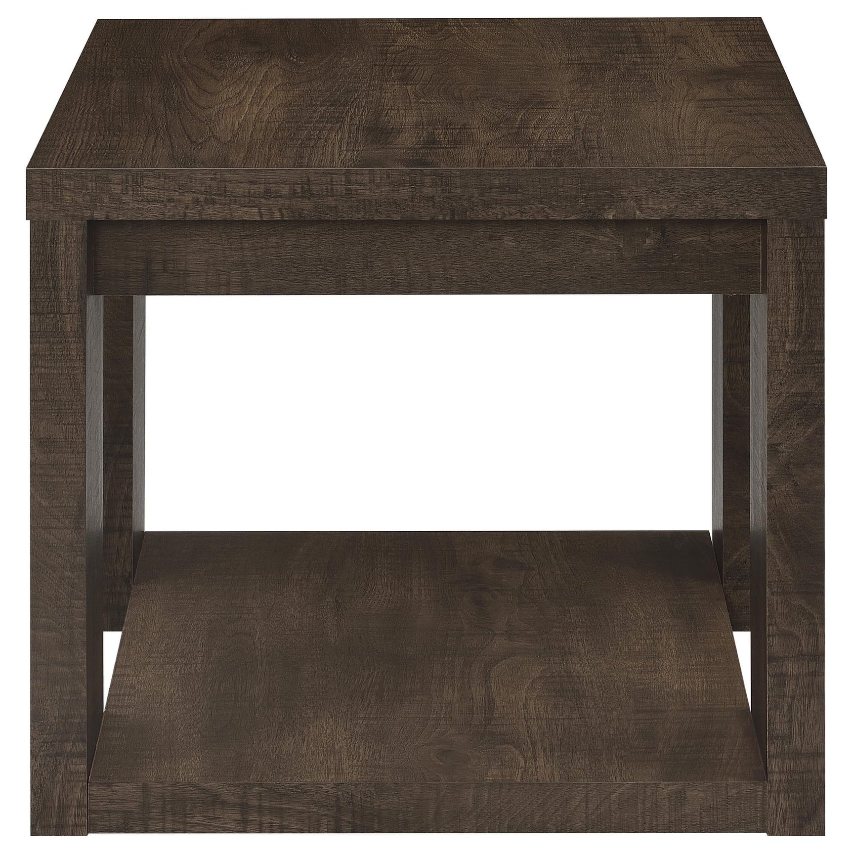 Pavone 3-Piece Coffee and End Table Set with Open Shelves Dark Rustic Mango view 7
