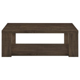Pavone 3-Piece Coffee and End Table Set with Open Shelves Dark Rustic Mango view 9