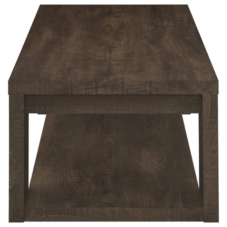 Pavone 3-Piece Coffee and End Table Set with Open Shelves Dark Rustic Mango view 11