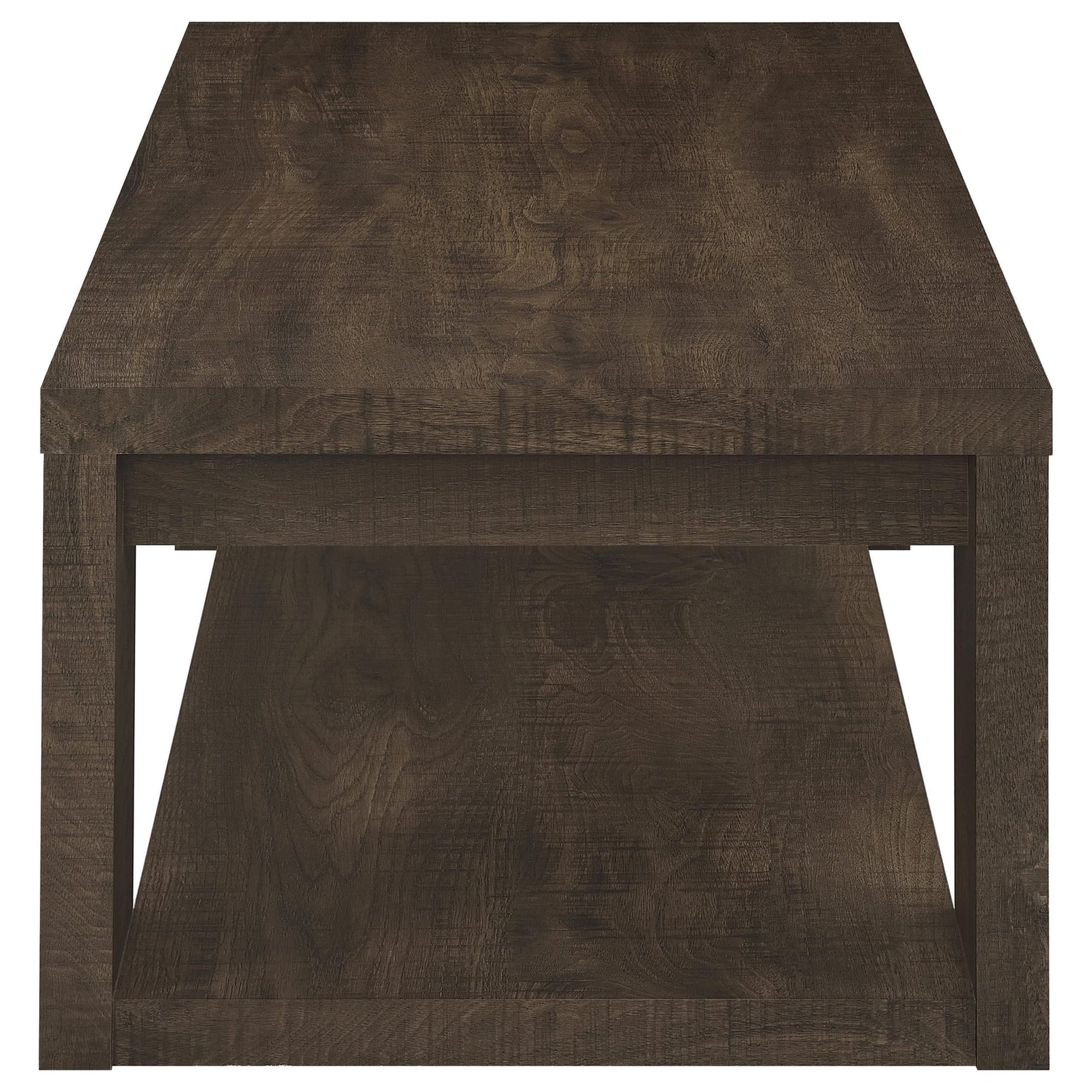 Pavone 3-Piece Coffee and End Table Set with Open Shelves Dark Rustic Mango view 12