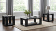 Pavone 3-Piece Transitional Coffee and End Table Set with Shelves Black from Decor Furniture