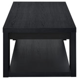 Pavone 3-Piece Transitional Coffee and End Table Set with Shelves Black view 11