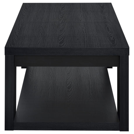 Pavone 3-Piece Transitional Coffee and End Table Set with Shelves Black view 12