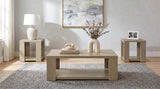 Pavone 3-Piece Transitional Coffee and End Table Set with Shelves Latte from Decor Furniture