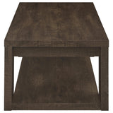 Pavone Rectangular Coffee Table with Open Lower Shelf Dark Rustic Mango view 6