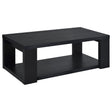 Pavone Transitional Rectangular Coffee Table with Open Lower Shelf Black from Decor Furniture