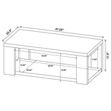 Pavone Transitional Rectangular Coffee Table with Open Lower Shelf Black view 8