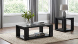 Pavone Transitional Rectangular Coffee Table with Open Lower Shelf Black view 9