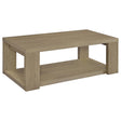 Pavone Transitional Rectangular Coffee Table with Open Lower Shelf Latte from Decor Furniture