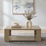Pavone Transitional Rectangular Coffee Table with Open Lower Shelf Latte view 2
