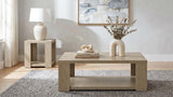 Pavone Transitional Rectangular Coffee Table with Open Lower Shelf Latte view 9
