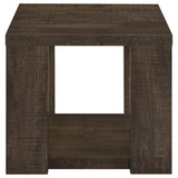 Pavone Transitional Square End Table with Lower Shelf Dark Rustic Mango view 3