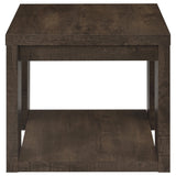 Pavone Transitional Square End Table with Lower Shelf Dark Rustic Mango view 6