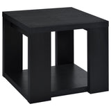 Pavone Transitional Square Storage End Table with Open Lower Shelf Black from Decor Furniture