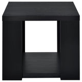 Pavone Transitional Square Storage End Table with Open Lower Shelf Black view 3