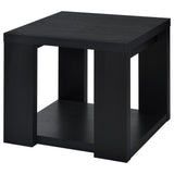 Pavone Transitional Square Storage End Table with Open Lower Shelf Black view 4