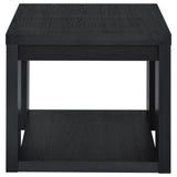 Pavone Transitional Square Storage End Table with Open Lower Shelf Black view 6