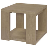 Pavone Transitional Square Storage End Table with Open Lower Shelf Latte view 4