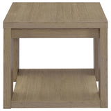 Pavone Transitional Square Storage End Table with Open Lower Shelf Latte view 5