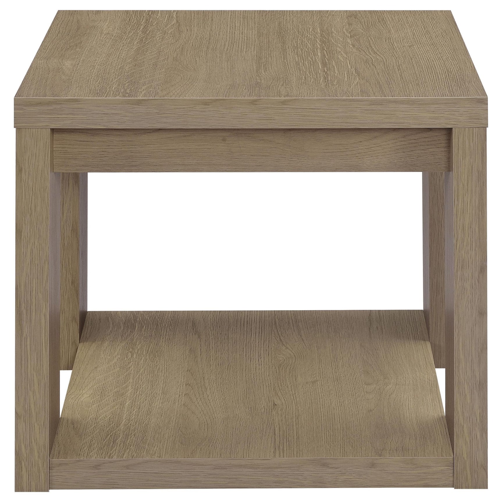 Pavone Transitional Square Storage End Table with Open Lower Shelf Latte view 5