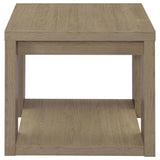 Pavone Transitional Square Storage End Table with Open Lower Shelf Latte view 6