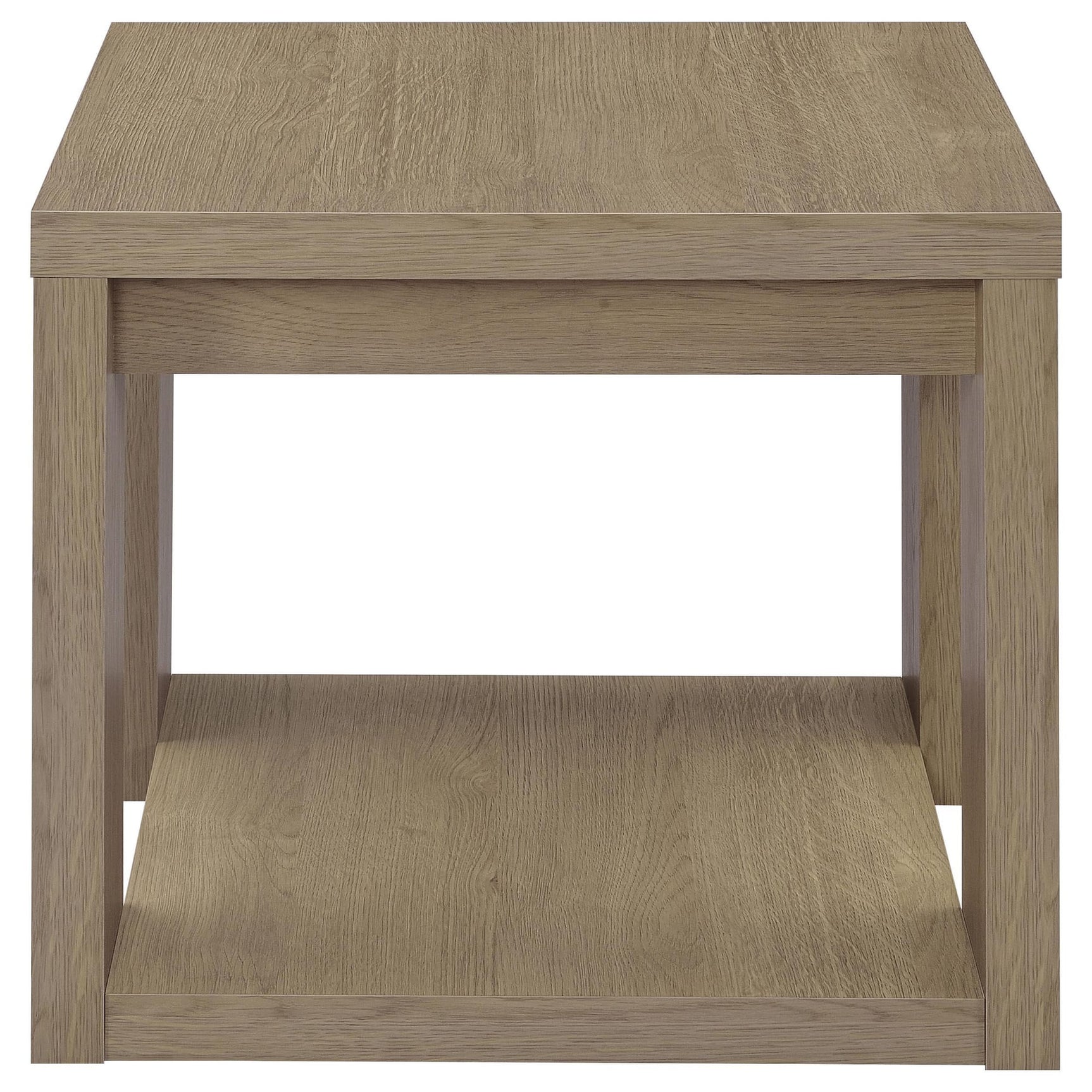 Pavone Transitional Square Storage End Table with Open Lower Shelf Latte view 6
