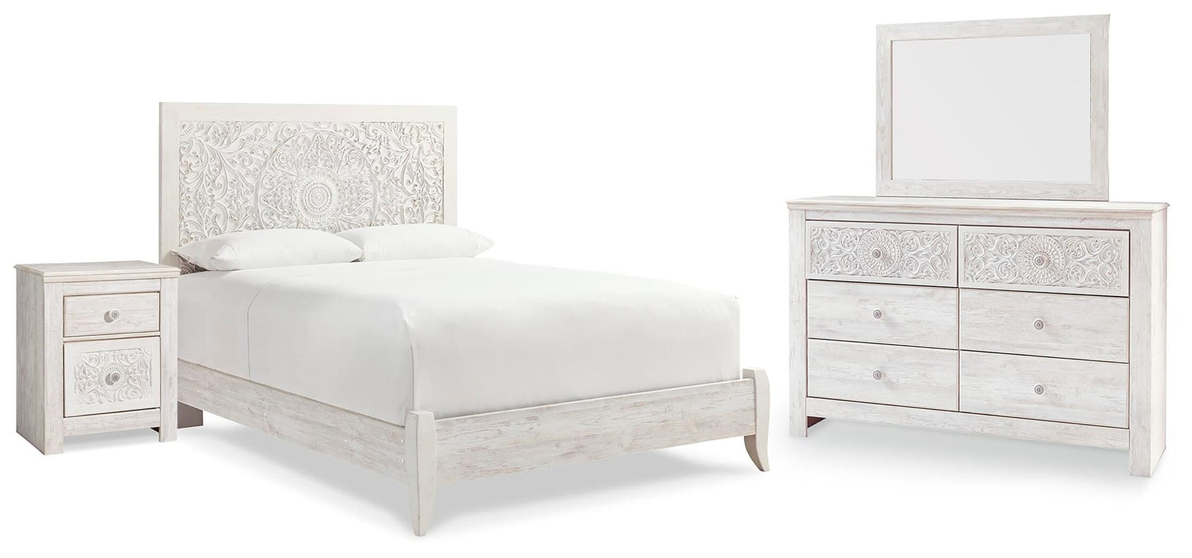 Paxberry Whitewash Panel Bedroom Set from Decor Furniture