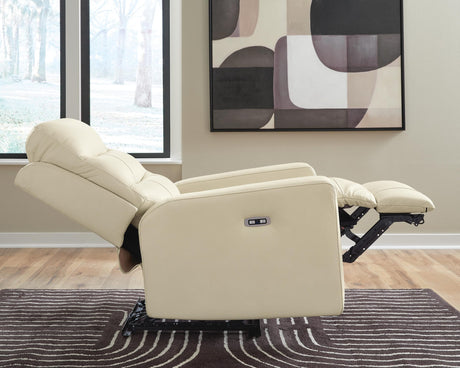 Pennacle Pier Canvas Leather Power Recliner from Decor Furniture