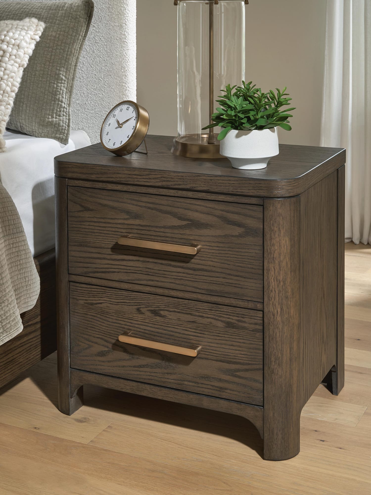Radkin Burnished Brown Nightstand view 2