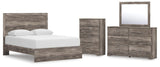 Ralinksi Gray Panel Bedroom Set Queen 4: Bed, Dresser, Mirror, Chest from Decor Furniture