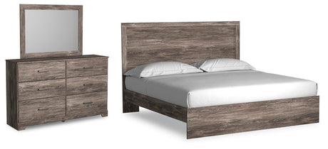 Ralinksi Gray Panel Bedroom Set King 3: Bed, Dresser, Mirror from Decor Furniture