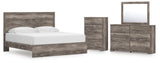 Ralinksi Gray Panel Bedroom Set King 4: Bed, Dresser, Mirror, Chest from Decor Furniture