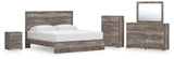 Ralinksi Gray Panel Bedroom Set King 5: Bed, Dresser, Mirror, Chest, NightStand from Decor Furniture