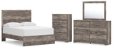 Ralinksi Gray Panel Bedroom Set Full 4: Bed, Dresser, Mirror, Chest from Decor Furniture