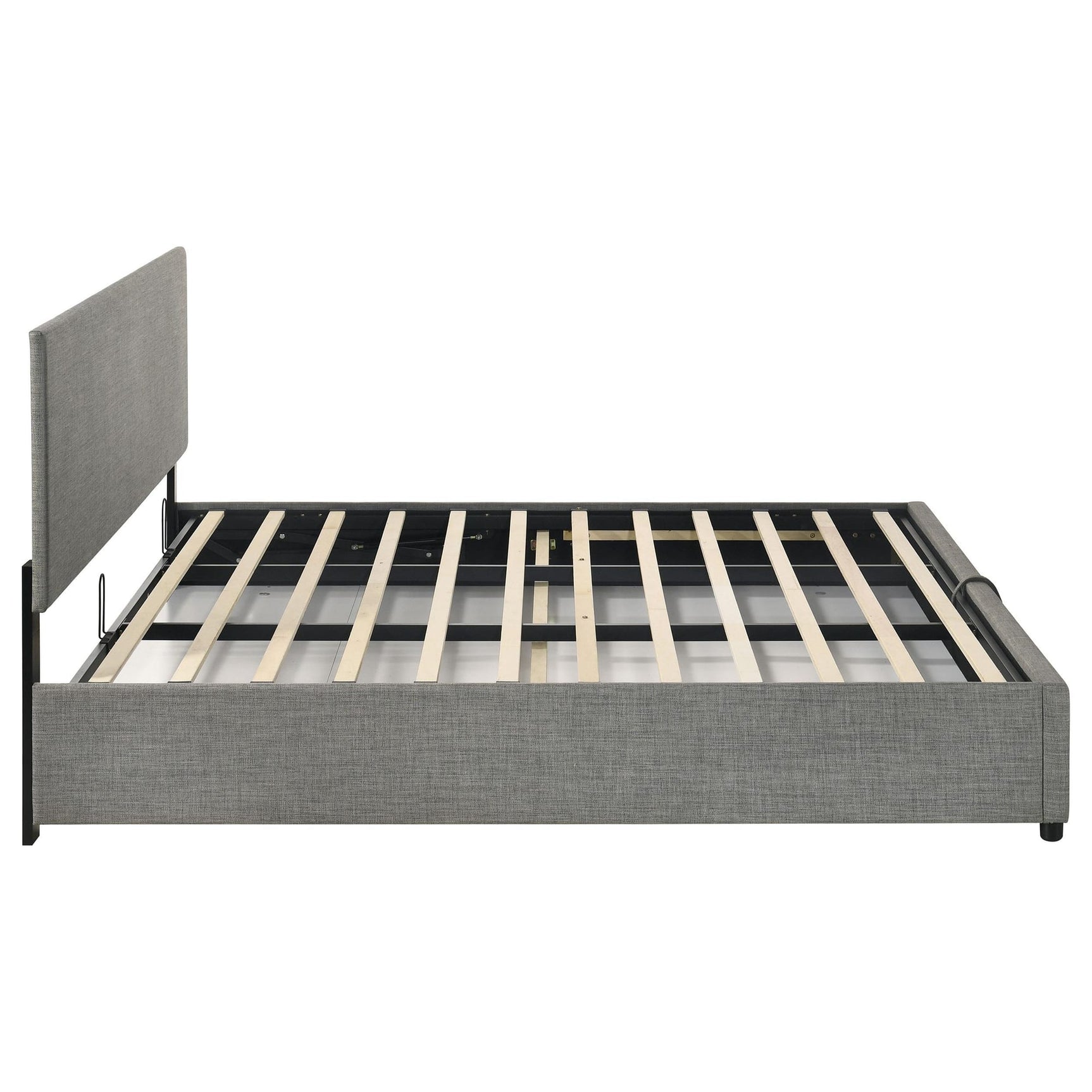 Reeves Upholstered Eastern King Lift-Top Storage Platform Bed Grey view 9