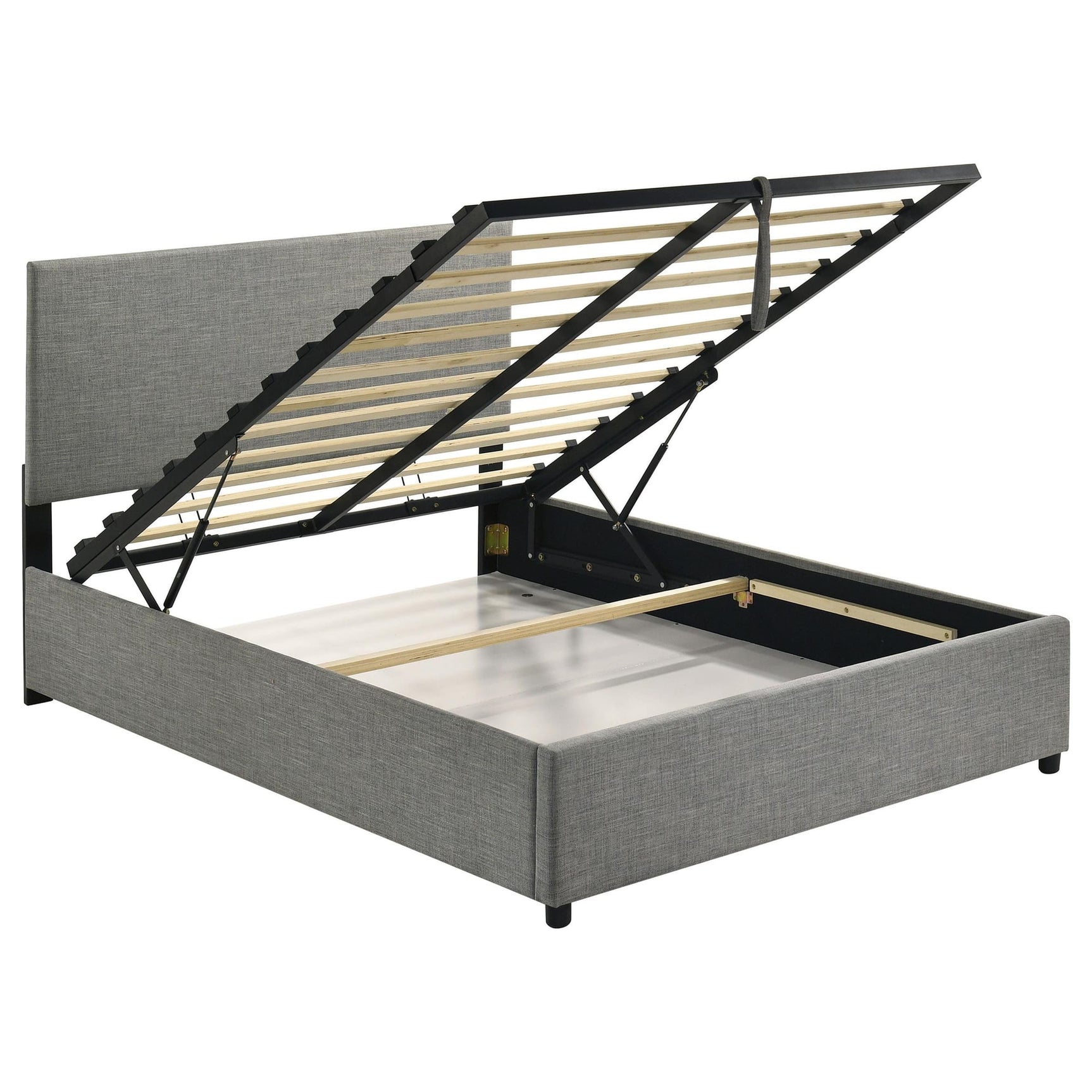 Reeves Upholstered Full Lift-Top Storage Platform Bed Grey from Decor Furniture
