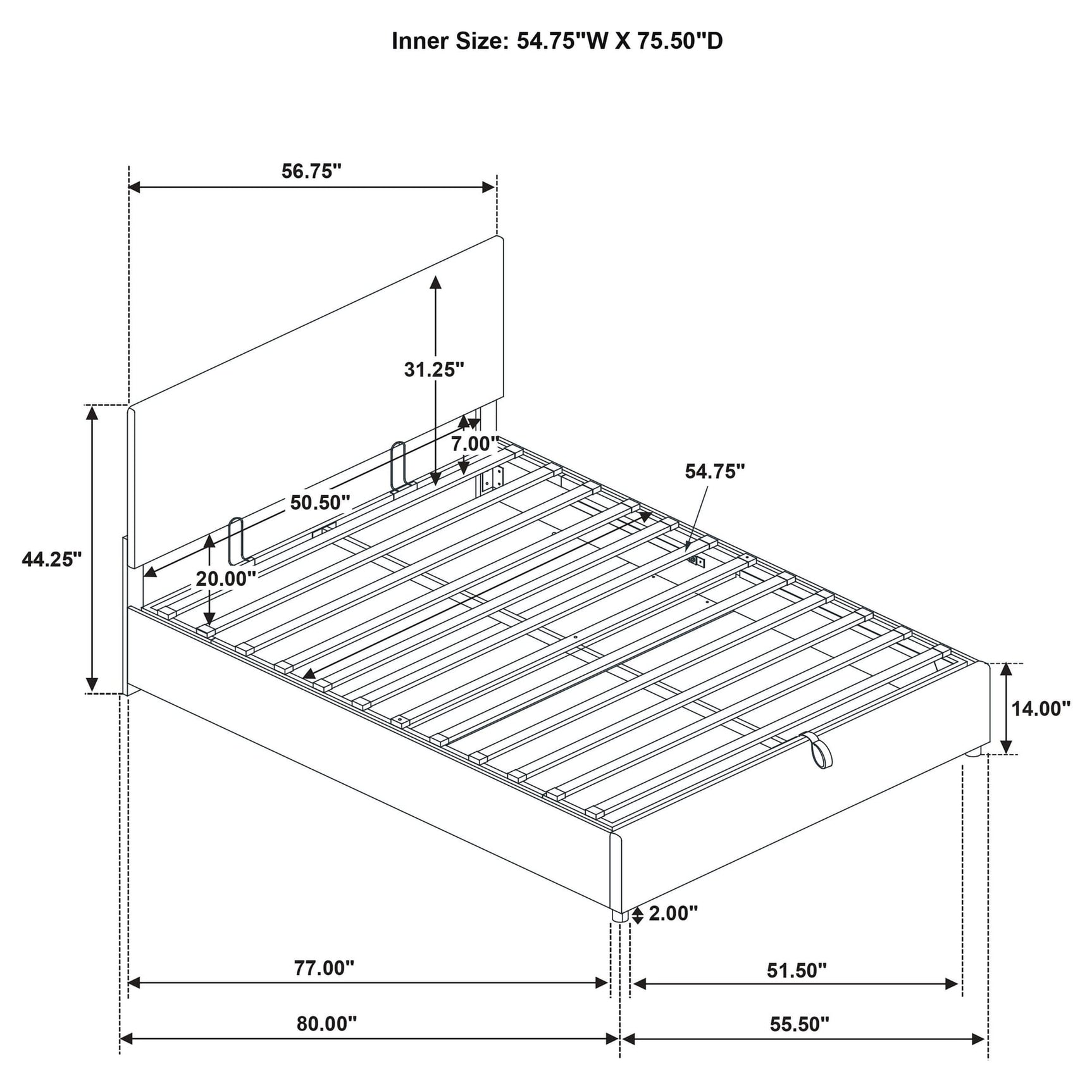 Reeves Upholstered Full Lift-Top Storage Platform Bed Tan view 9