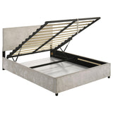 Reeves Upholstered Queen Lift-Top Storage Platform Bed Beige from Decor Furniture