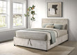 Reeves Upholstered Queen Lift-Top Storage Platform Bed Beige view 2