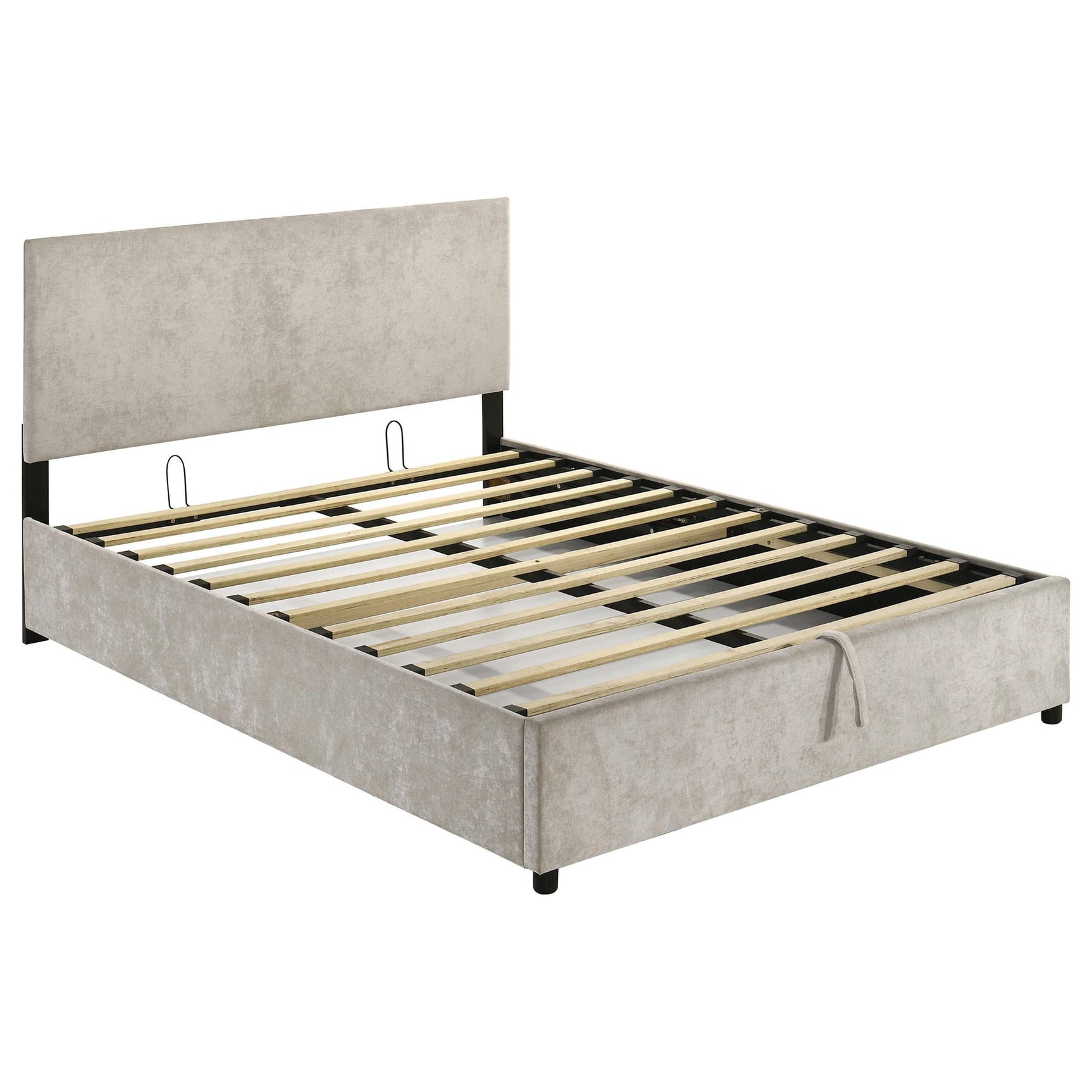 Reeves Upholstered Queen Lift-Top Storage Platform Bed Beige view 4