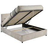 Reeves Upholstered Queen Lift-Top Storage Platform Bed Beige view 6