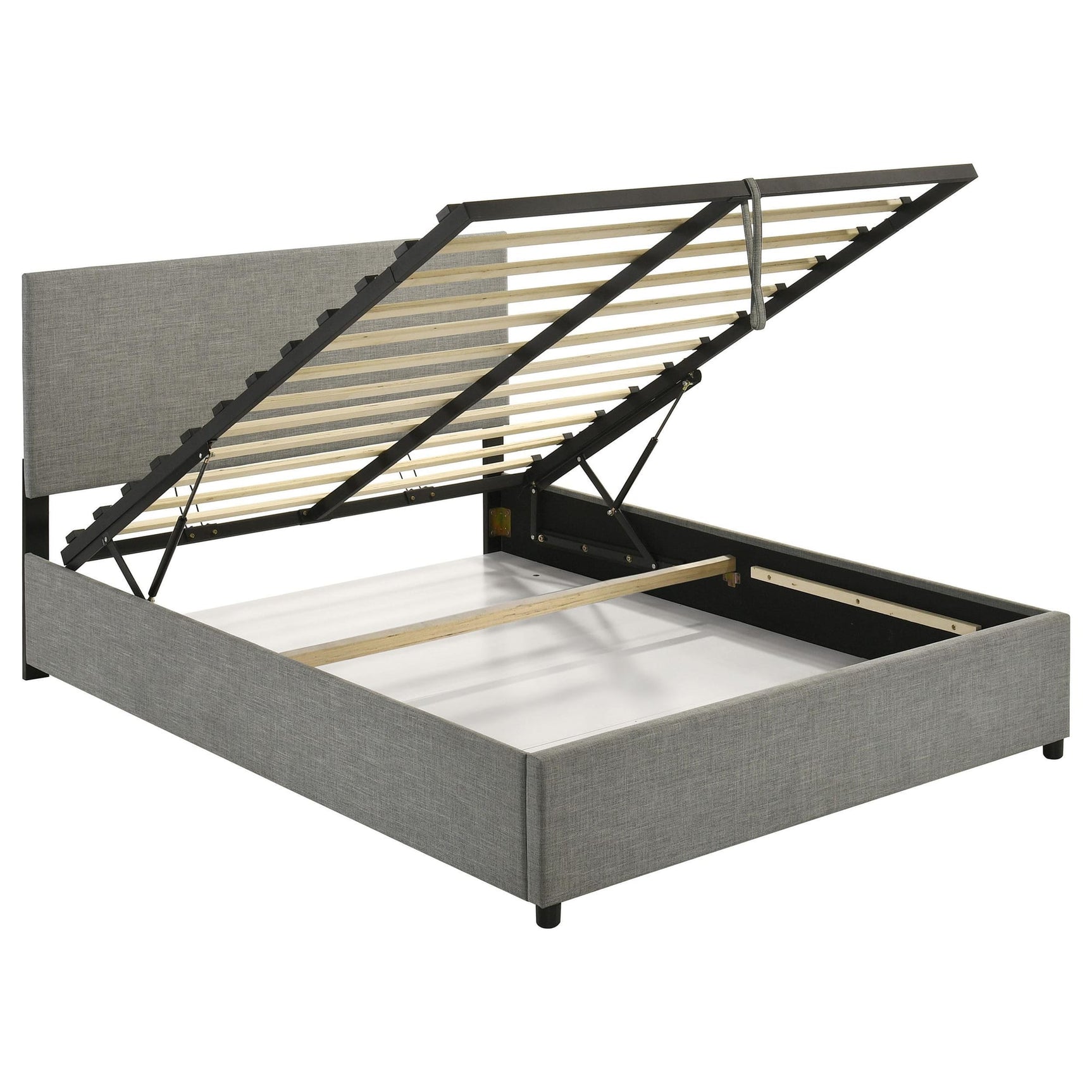 Reeves Upholstered Queen Lift-Top Storage Platform Bed Grey from Decor Furniture