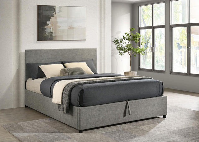 Reeves Upholstered Queen Lift-Top Storage Platform Bed Grey view 2